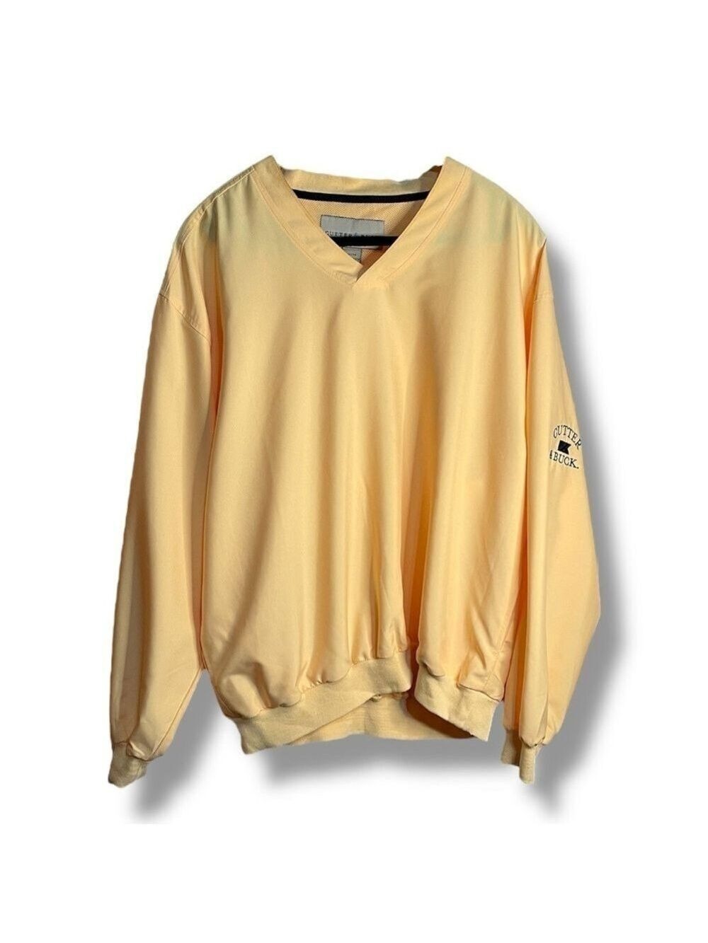 Golf V-Neck Pullover Men’s Size Medium Cutter & Buck Long Sleeve Canary Yellow